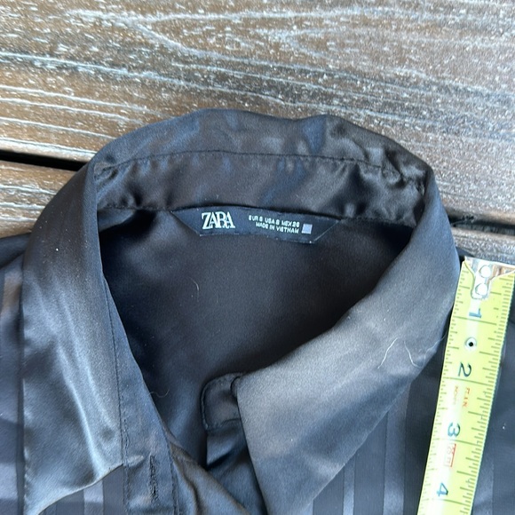 Women’s Zara Semi-sheer Longline Oversized Blouse Size Small - Picture 6 of 9